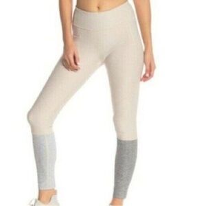 Outdoor Voices Cream and Gray Leggings